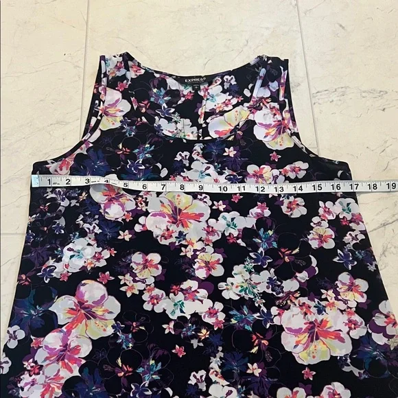 Express Floral Tank Top - Black and Purple - Picture 4 of 7